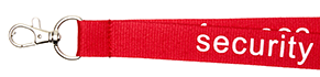 Płaska 20 mm. czerwona nadruk SECURITY