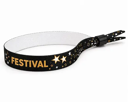 Czarne opaski festiwalowe ze złotymi gwiazdami